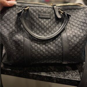 Gucci Black Embossed Satchel